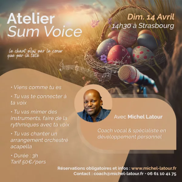Atelier Sum Voice Dimanche 14 avril 2024 Coaching vocal de groupe à Strasbourg