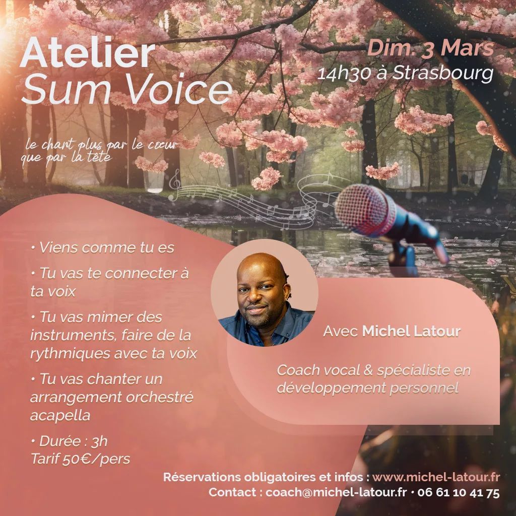 Atelier Sum Voice Dimanche 3 mars 2024 Coaching vocal de groupe à Strasbourg