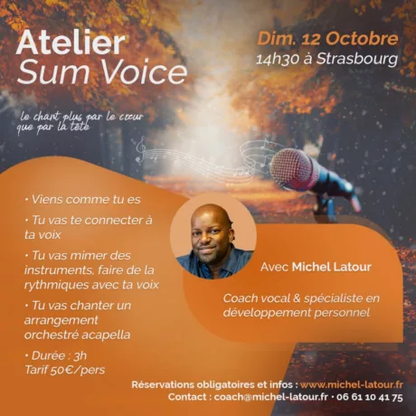 Atelier Sum Voice Dimanche 12 Octobre 2025 Coaching vocal de groupe à Strasbourg