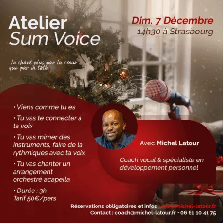 Atelier Sum Voice Dimanche 7 décembre 2025 Coaching vocal de groupe à Strasbourg