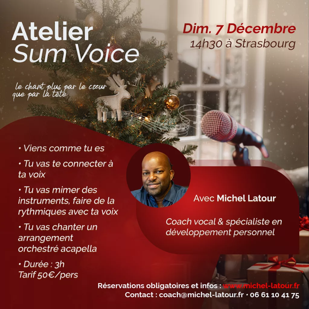 Atelier Sum Voice Dimanche 7 décembre 2025 Coaching vocal de groupe à Strasbourg