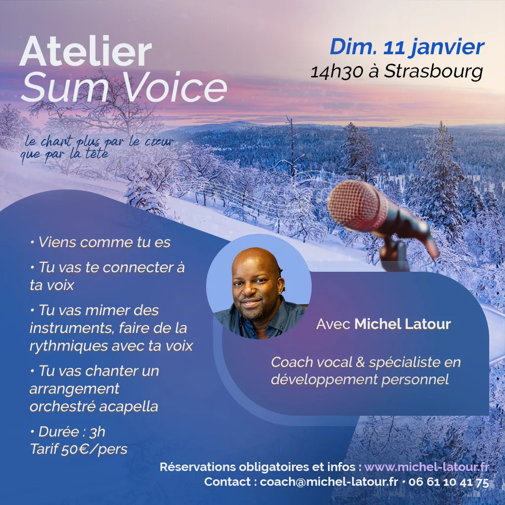 Atelier Sum Voice Dimanche 11 janvier 2026 Coaching vocal de groupe à Strasbourg