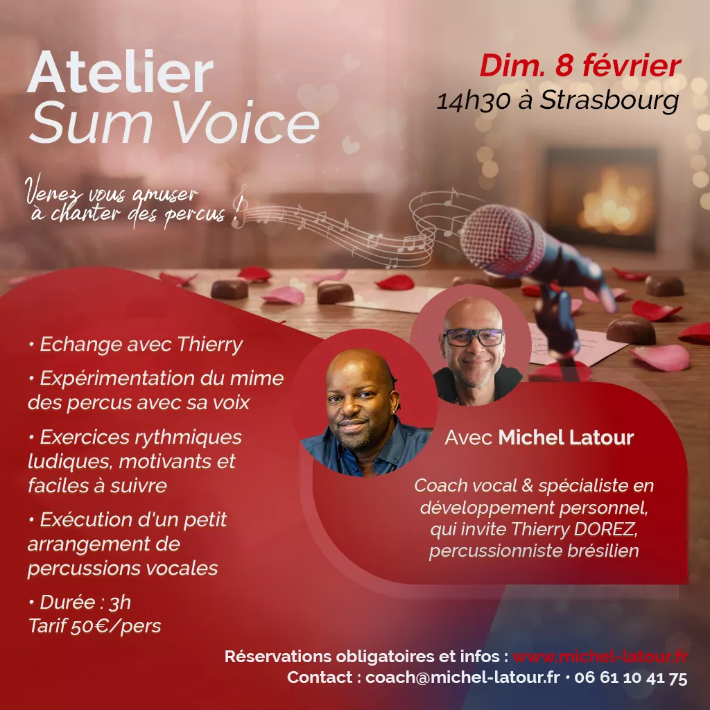 Atelier Sum Voice Dimanche 8 février 2026 Coaching vocal de groupe à Strasbourg